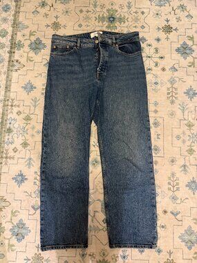 ba&sh Paris Straight Leg Jeans Medium Wash Button Fly Size L